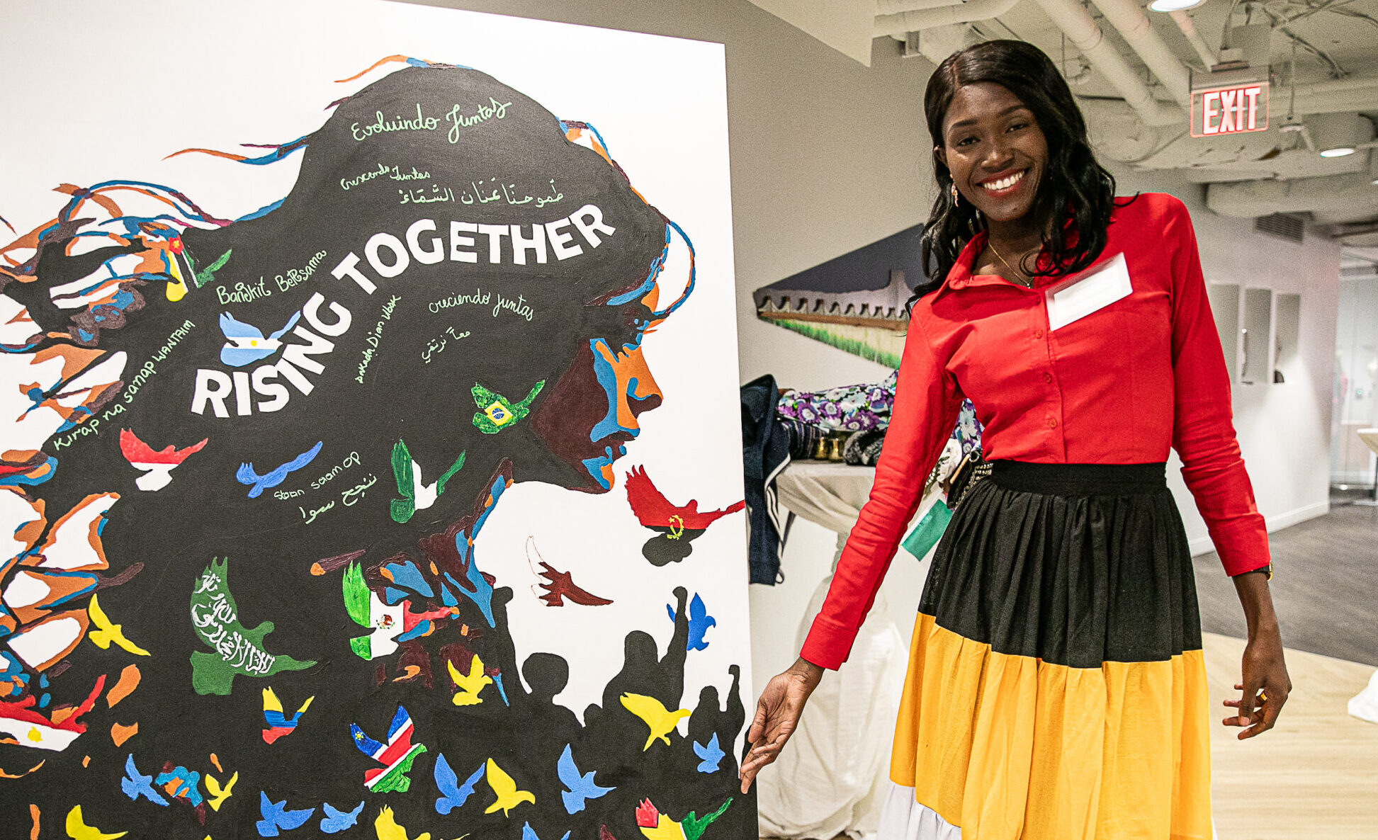 Tashi Browne with Global Women In Management artwork